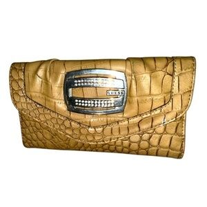 Y2K Guess  Croc / Reptile Rhinestone “G” Wallet